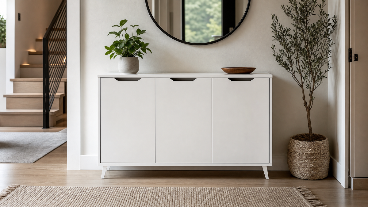 Modern freestanding cupboards and wardrobes in a South African bedroom in 2026