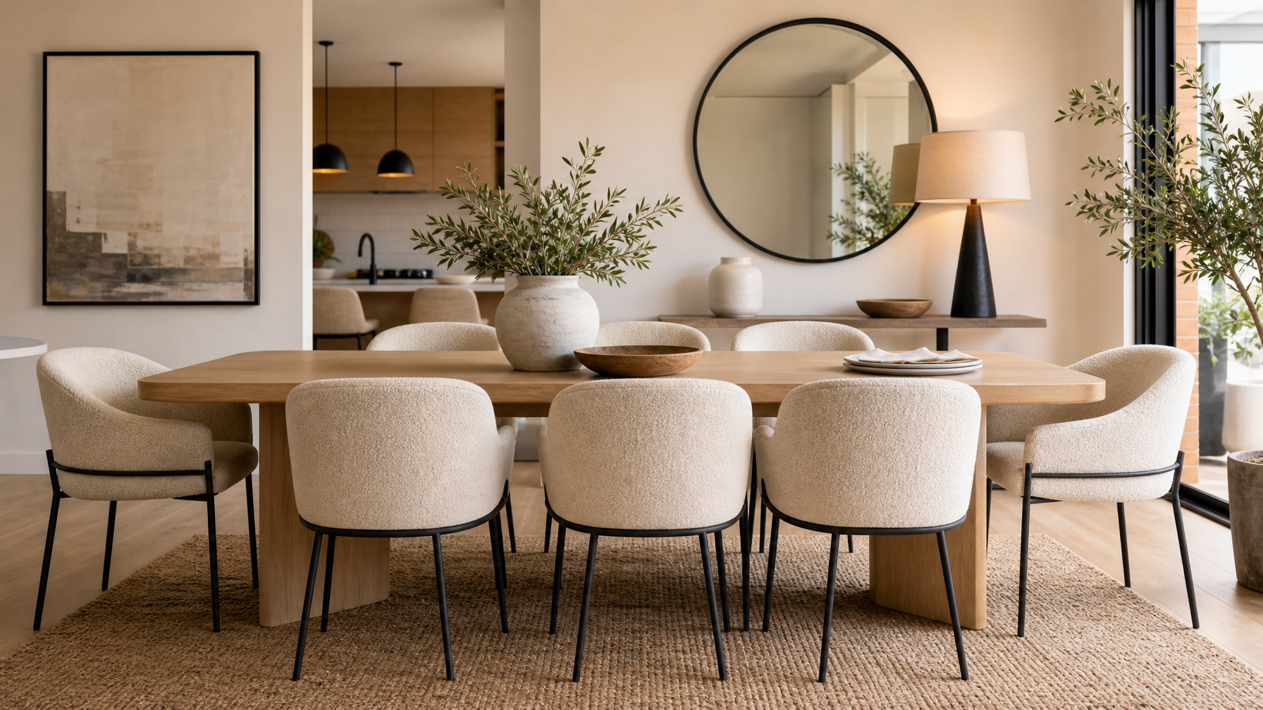 Modern dining chairs around a dining table in a South African home in 2026