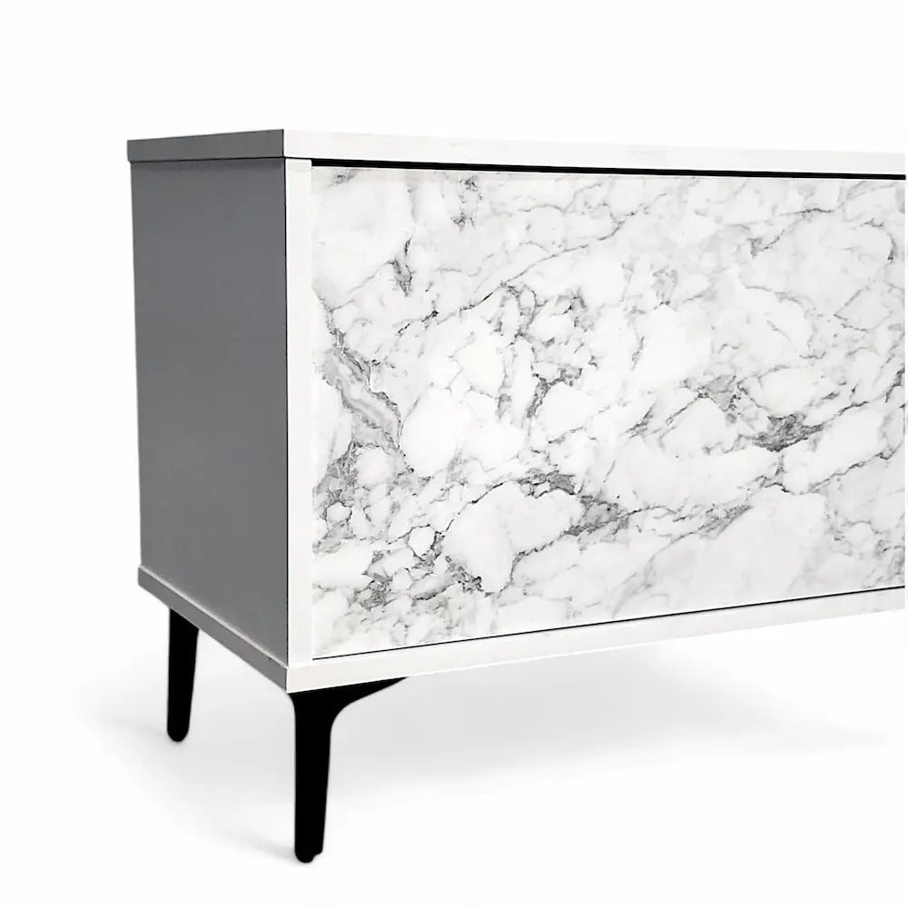 Petra TV Stand White-Marble 120cm - Click Furniture