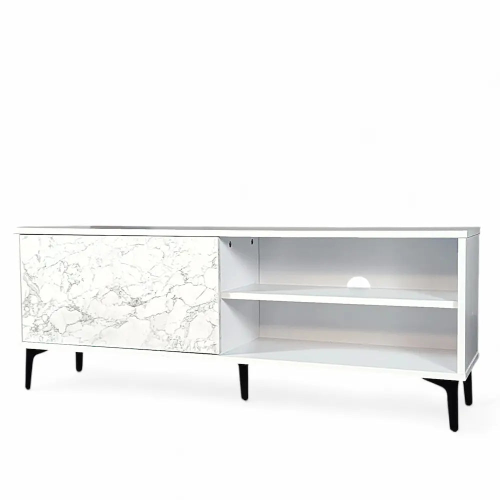 Petra TV Stand White-Marble 120cm - Click Furniture