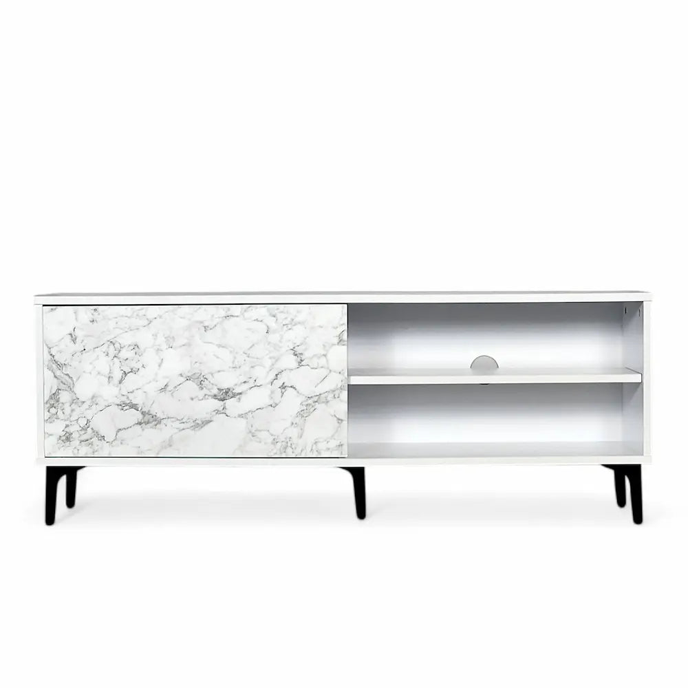 Petra TV Stand White-Marble 120cm - Click Furniture