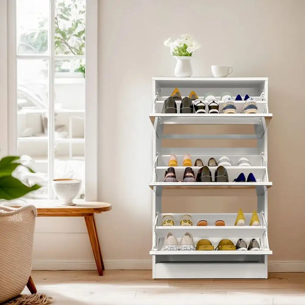 3 Drawer Mirror Shoe Cabinet
