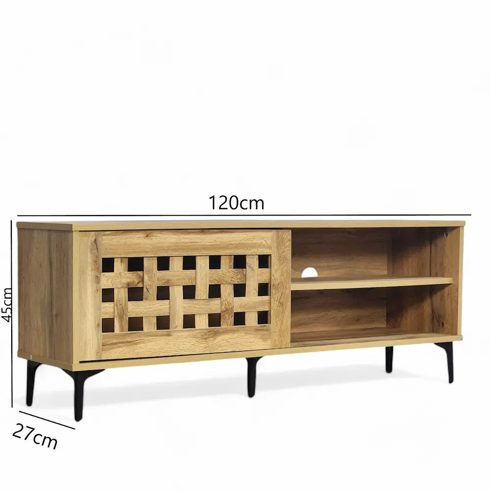 Allen TV Stand Oak 120cm - Click Furniture
