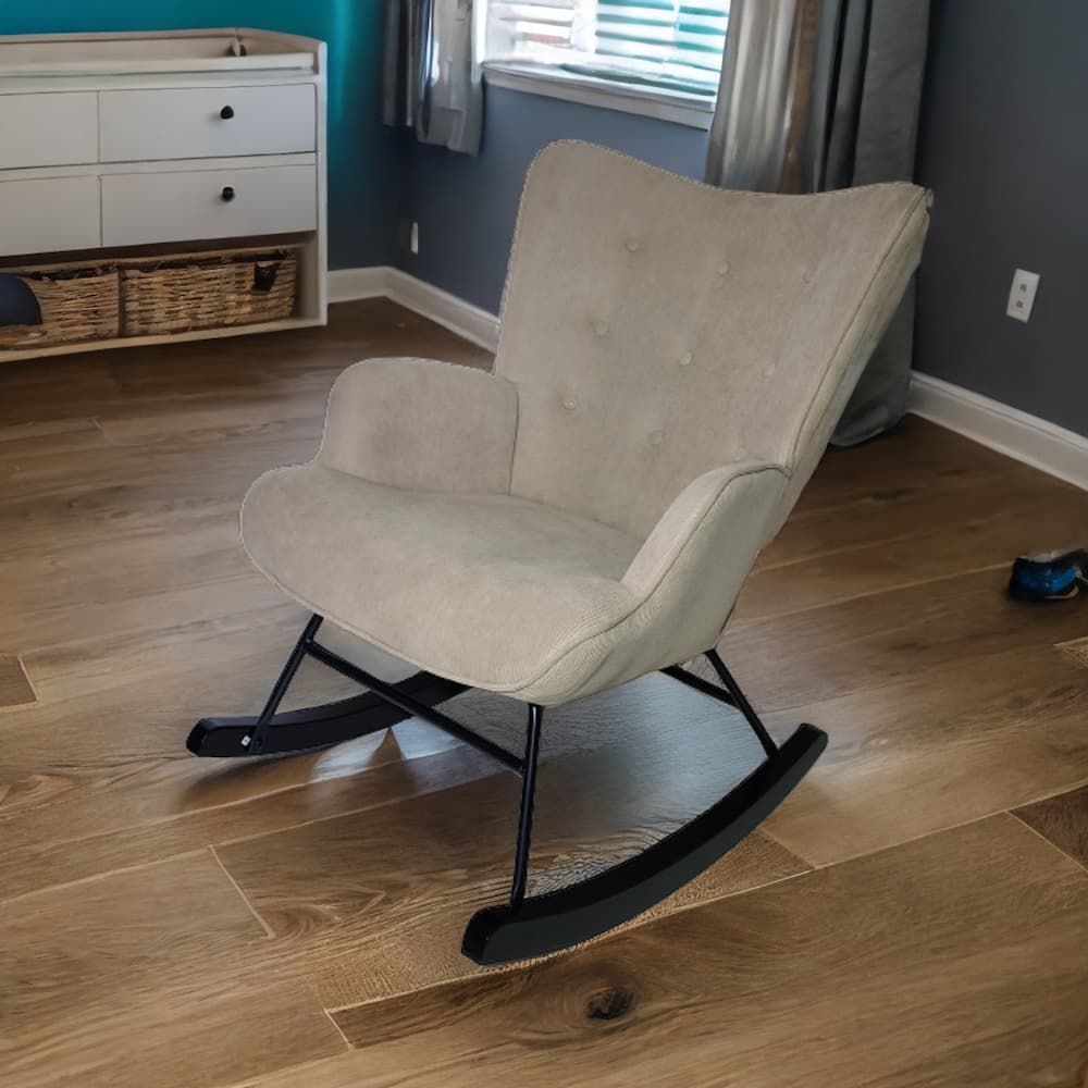 Alysah Rocking Chair Beige - Click Furniture