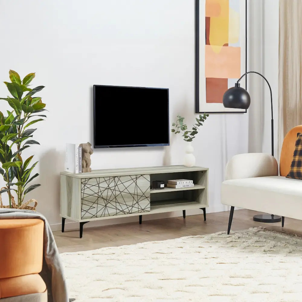 Bolton TV Stand Light Oak 120cm - Click Furniture