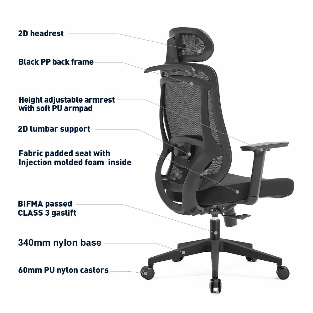 Bonnie High Back Ergonomic Office Chair - Click Furniture