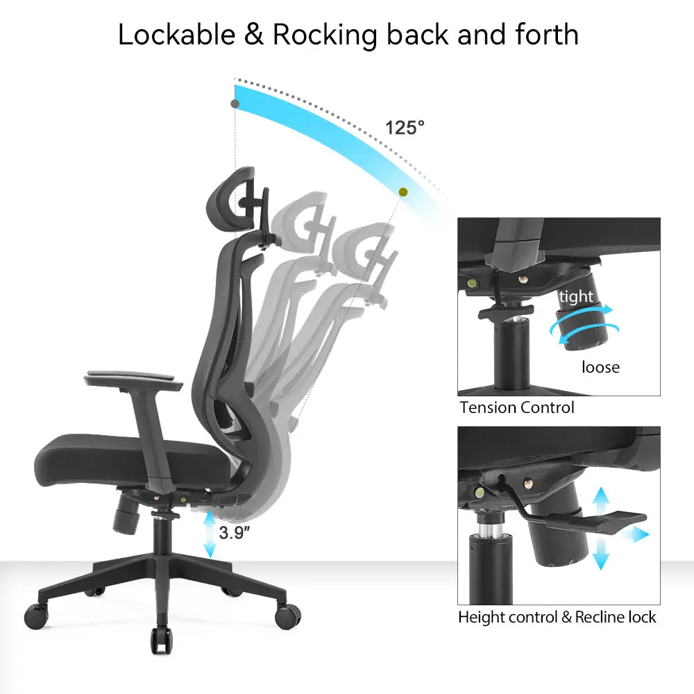 Bonnie High Back Ergonomic Office Chair - Click Furniture