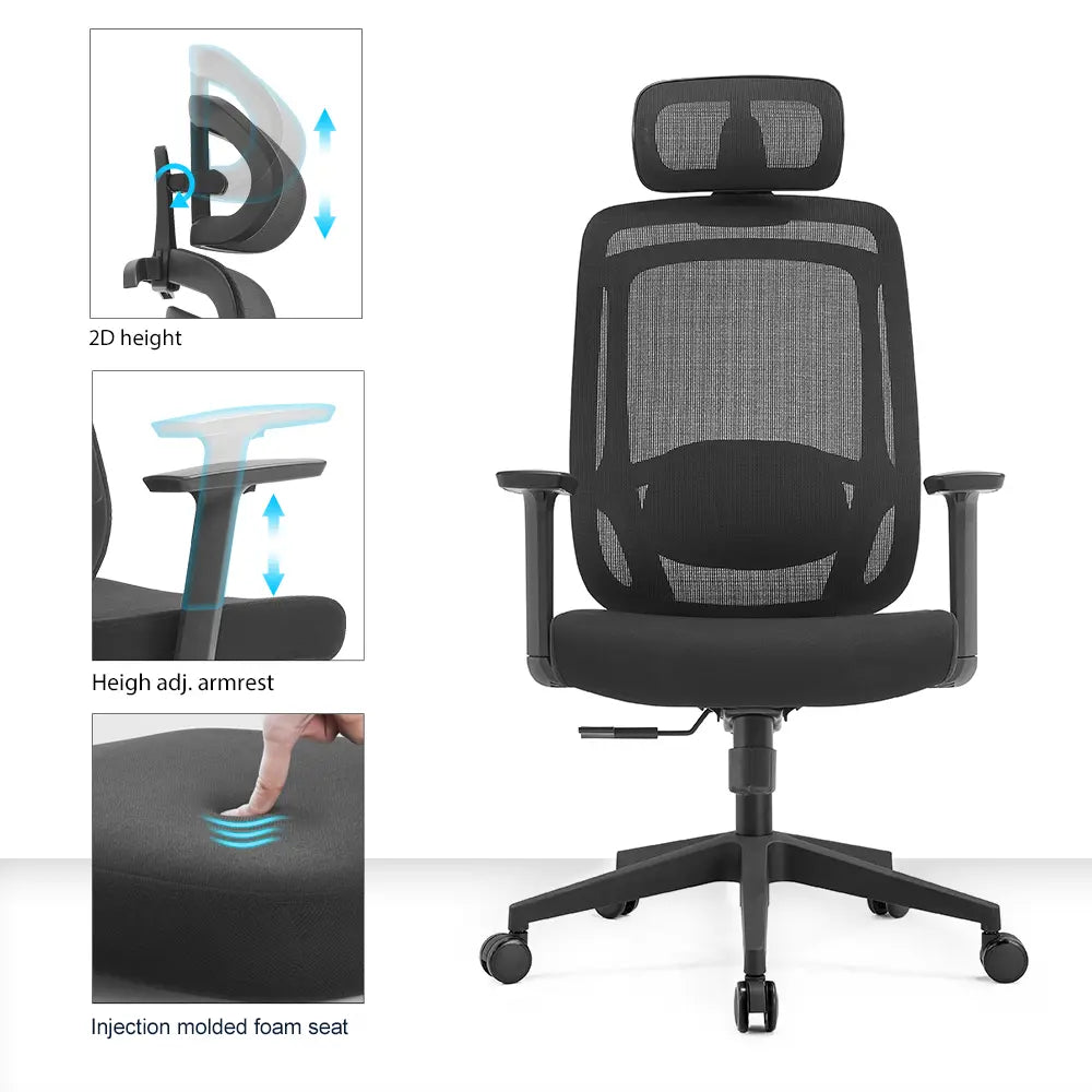 Bonnie High Back Ergonomic Office Chair - Click Furniture