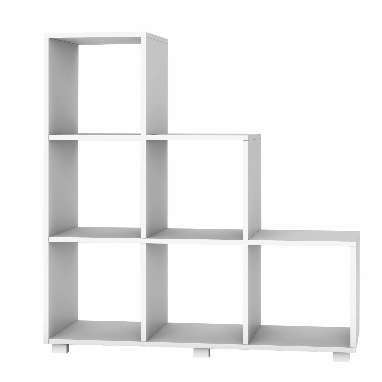 Cascade 6-Cube White Step Bookcase