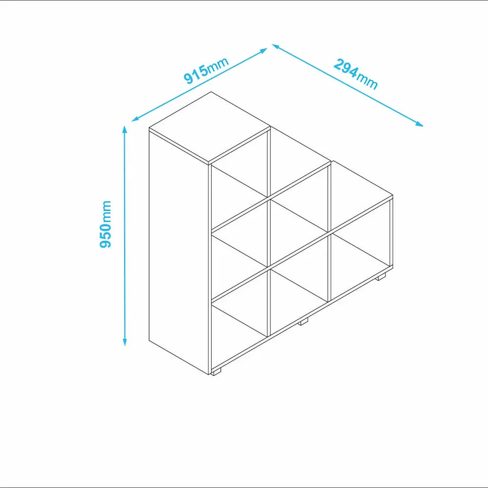 Cascade 6-Cube White Step Bookcase
