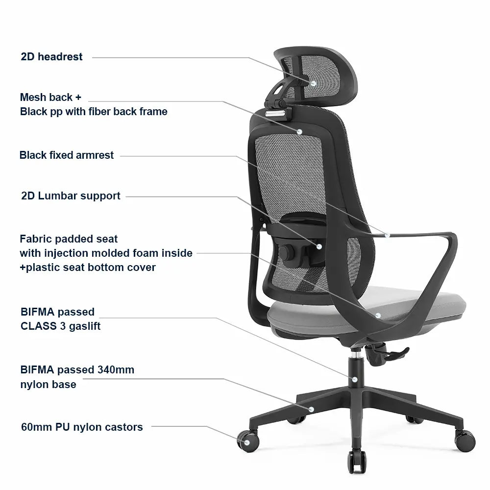 Cassie High Back Ergonomic Office Chair - Click Furniture