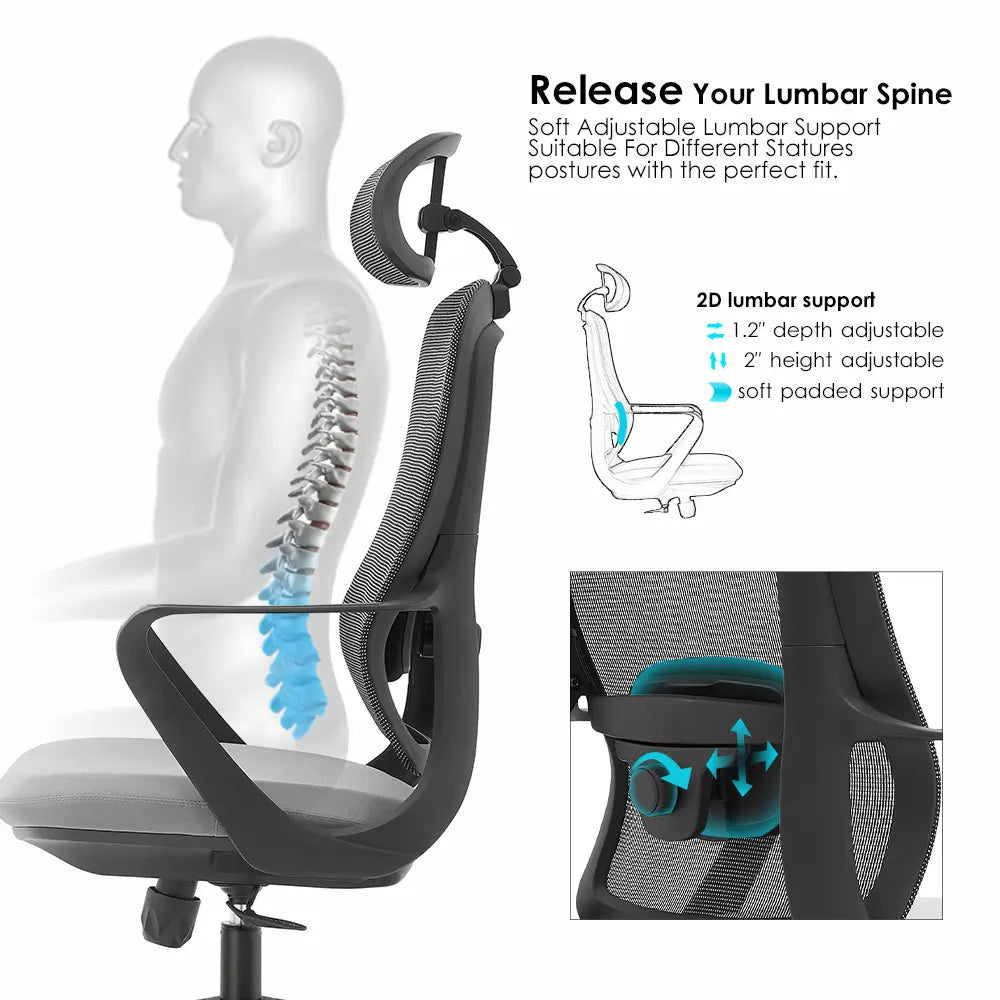 Cassie High Back Ergonomic Office Chair - Click Furniture