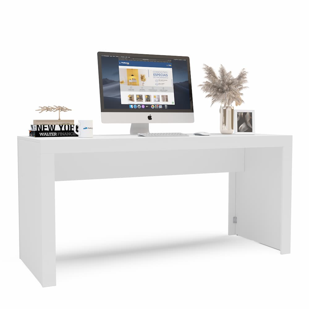 Clean White Office Desk - Click Furniture
