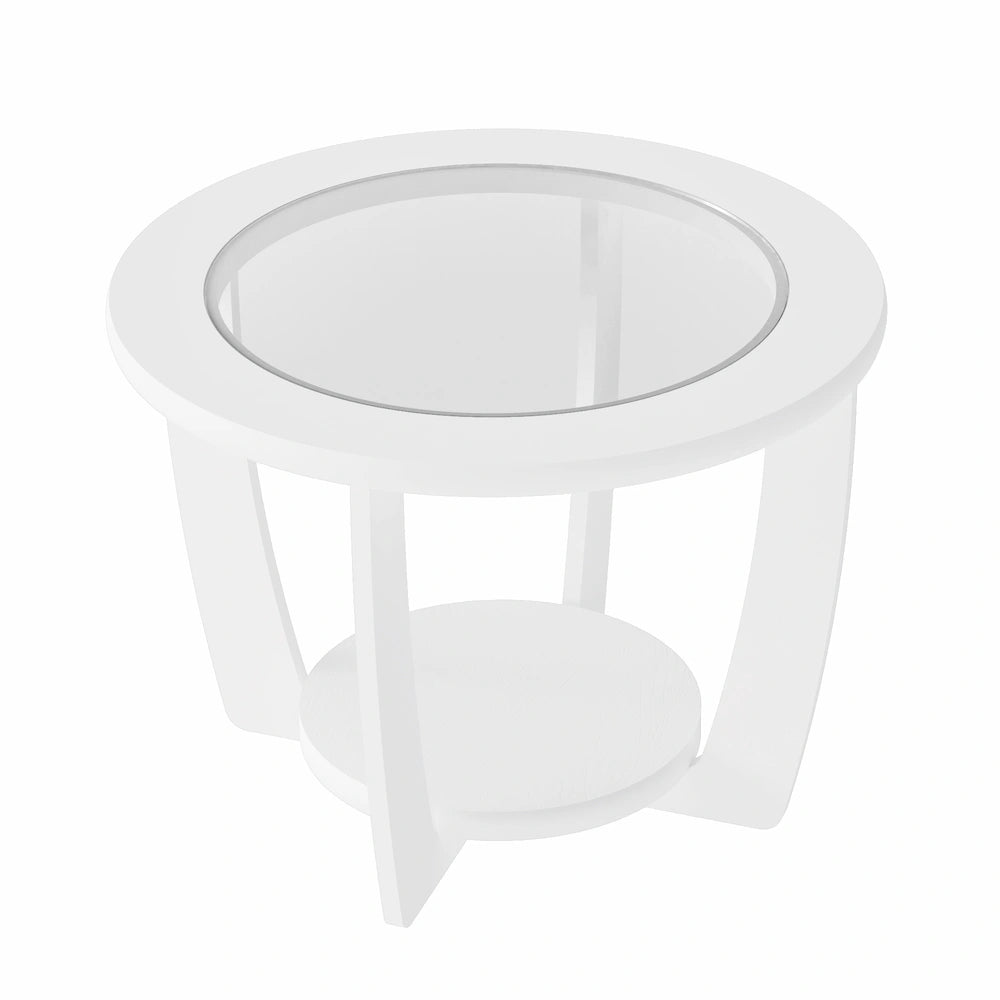 Curved White Coffee Table - Click Furniture