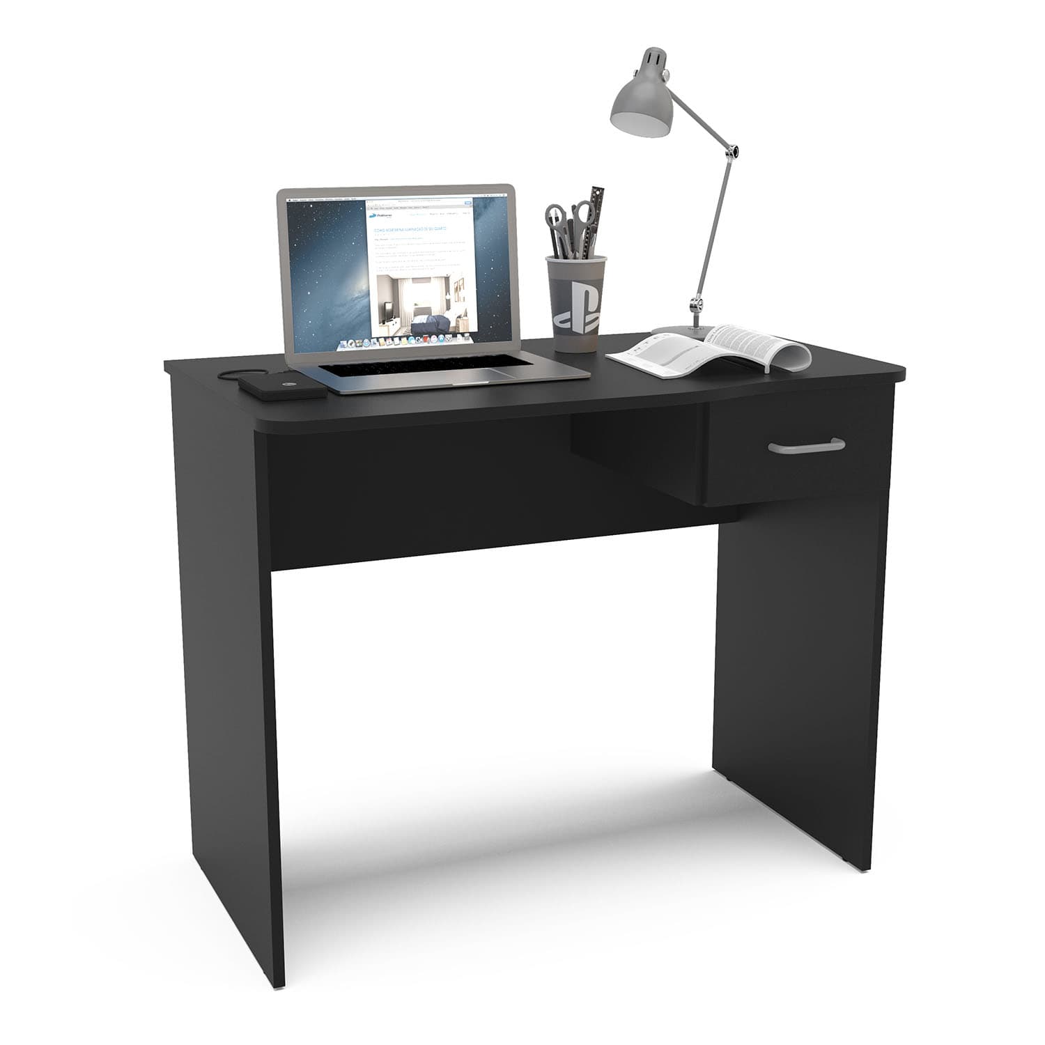 Diego Black Office Table - Click Furniture