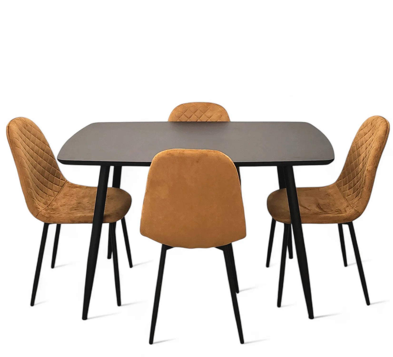 Erika 5pc Dining Set Golden Brown - Click Furniture