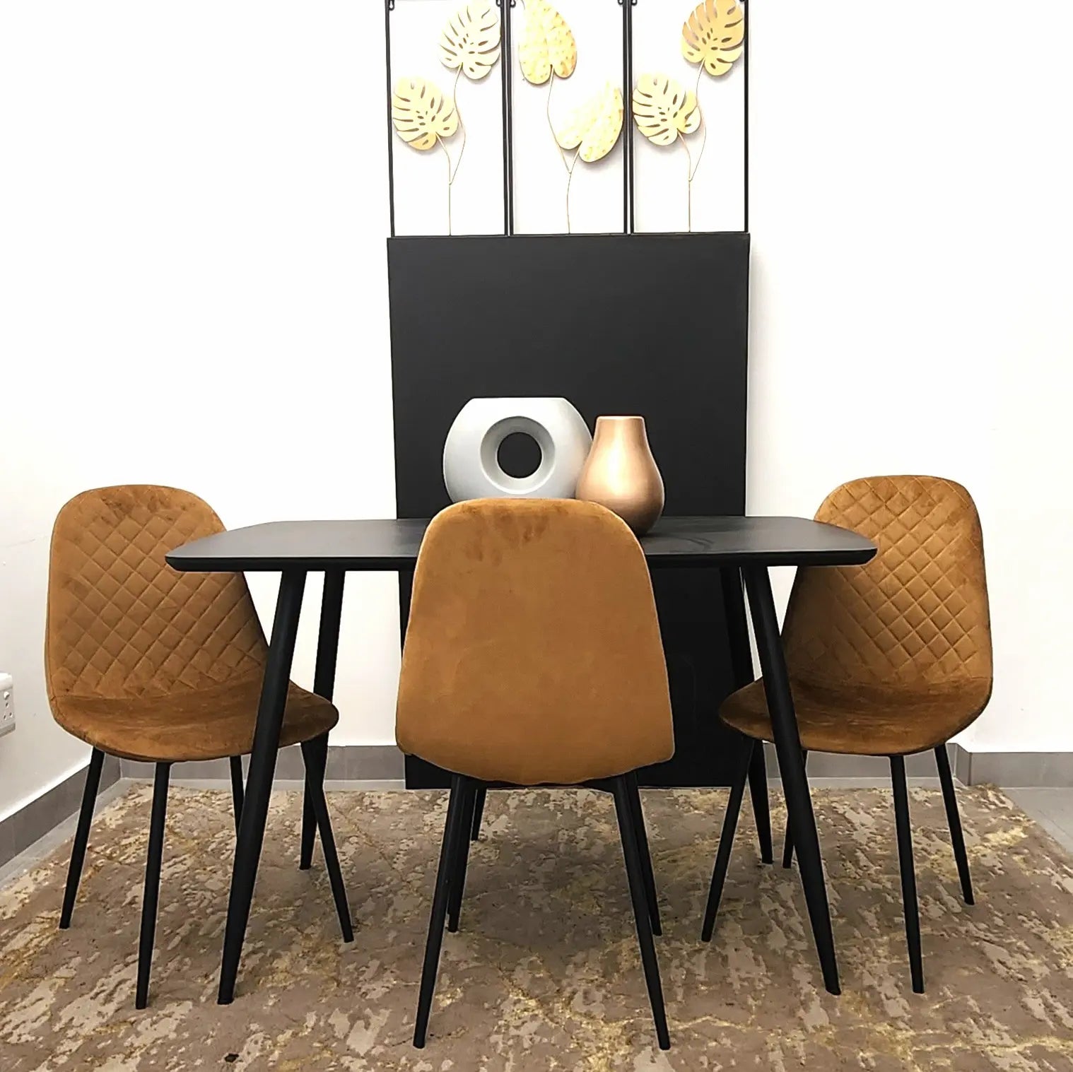 Erika 5pc Dining Set Golden Brown - Click Furniture