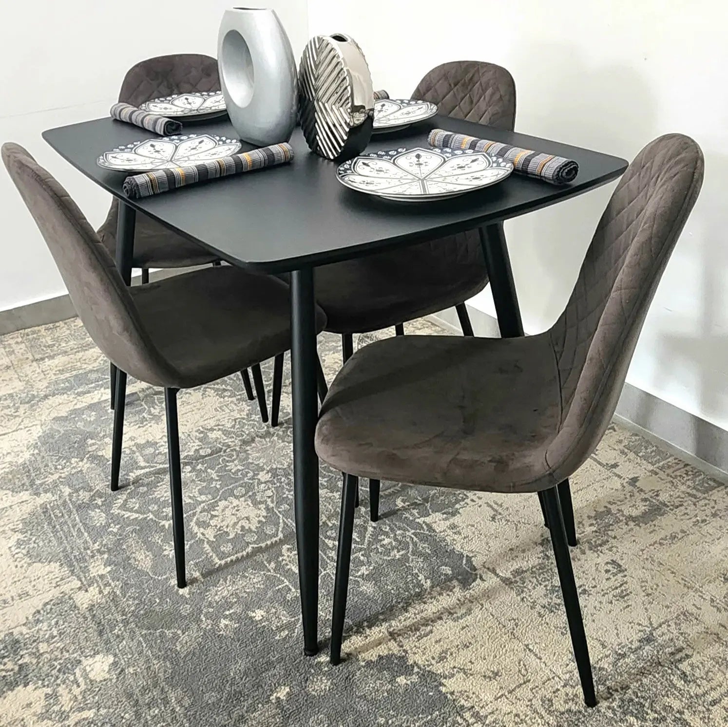 Erika 5pc Dining Set Grey - Click Furniture