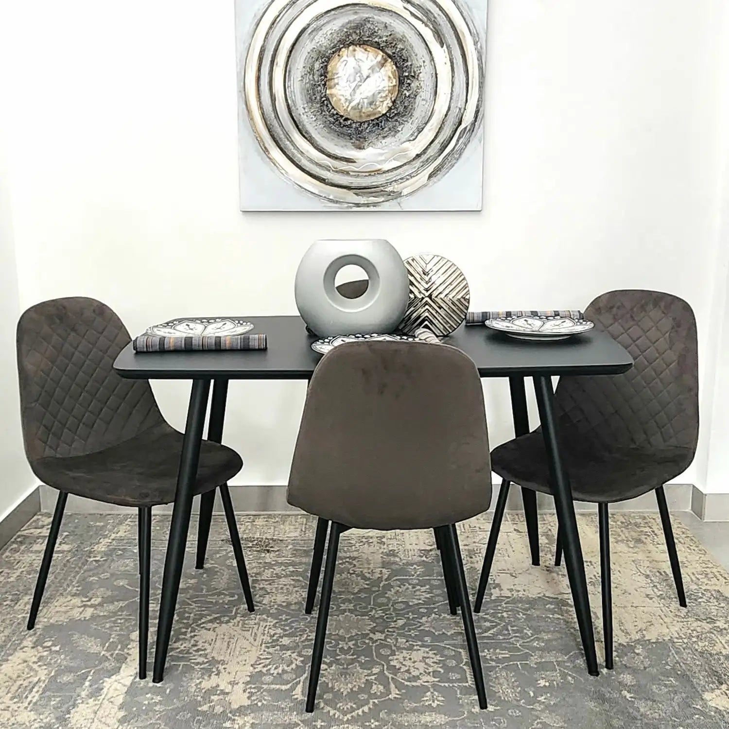 Erika 5pc Dining Set Grey - Click Furniture