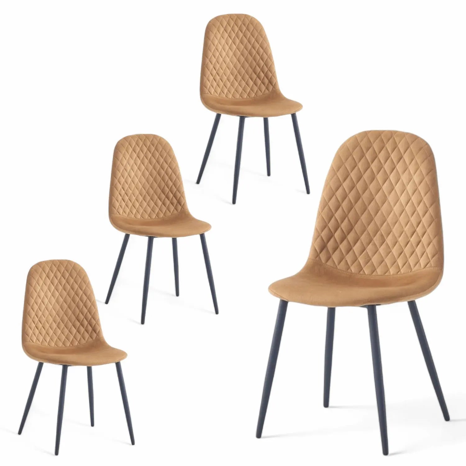 Erika Dining Chair Golden Brown-SET of 4 - Click Furniture