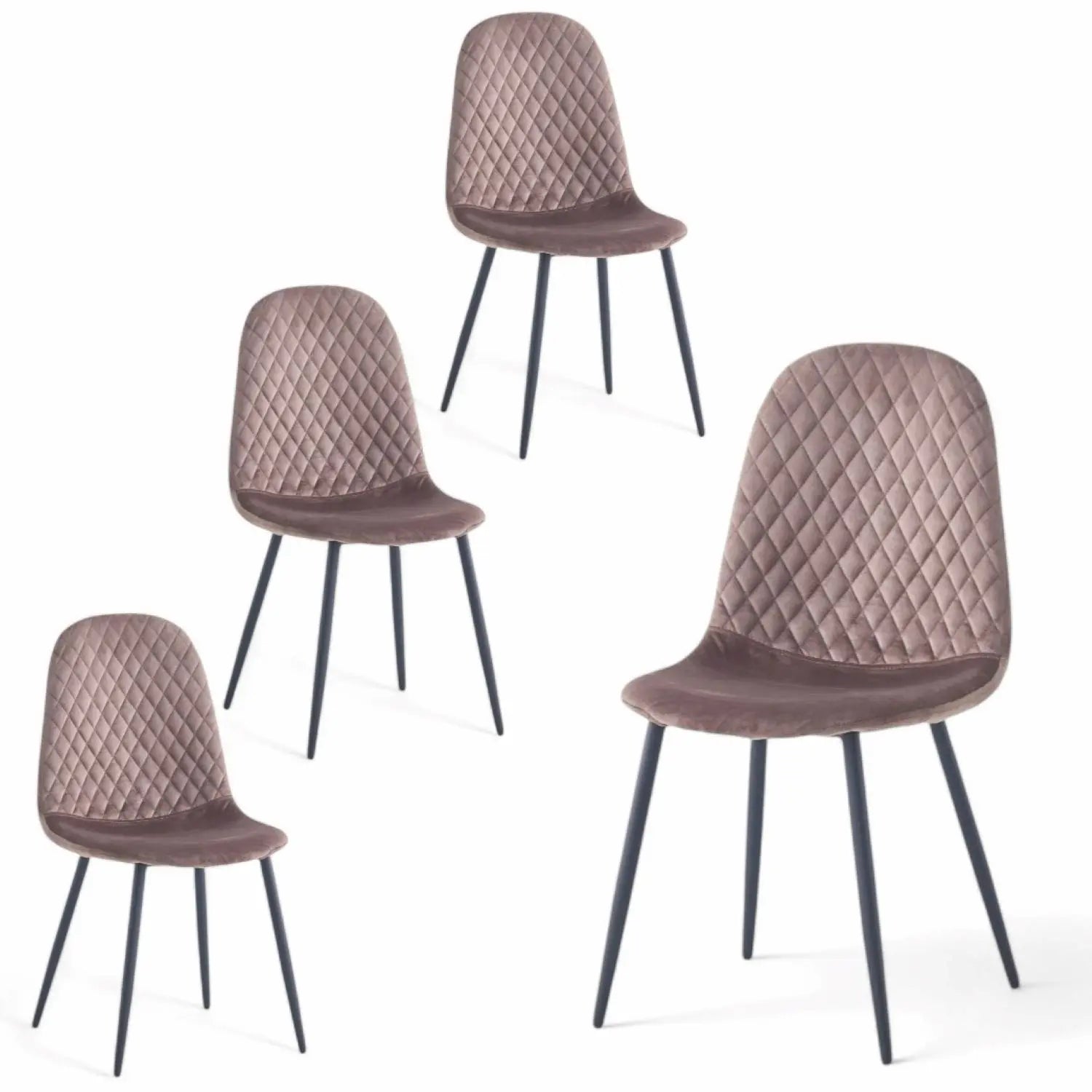 Erika Dining Chair Brown SET of 4 - Click Furniture