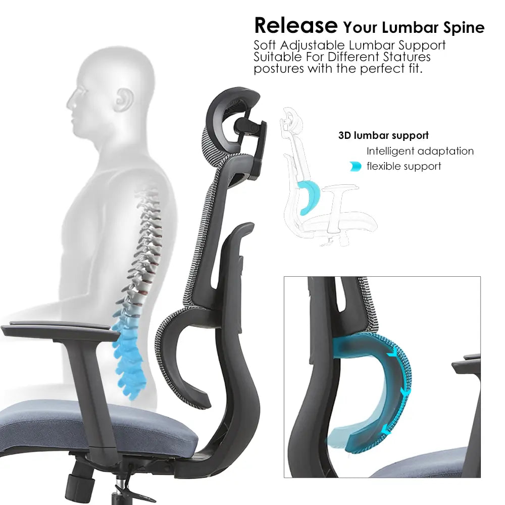 Gary High Back Ergonomic Office Chair - Click Furniture