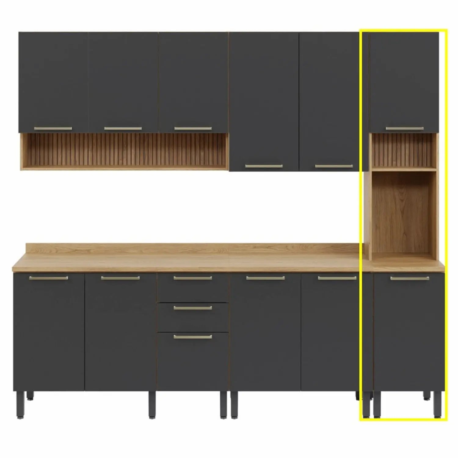 Kitchen 40cm Storage Unit Graphite-Oak