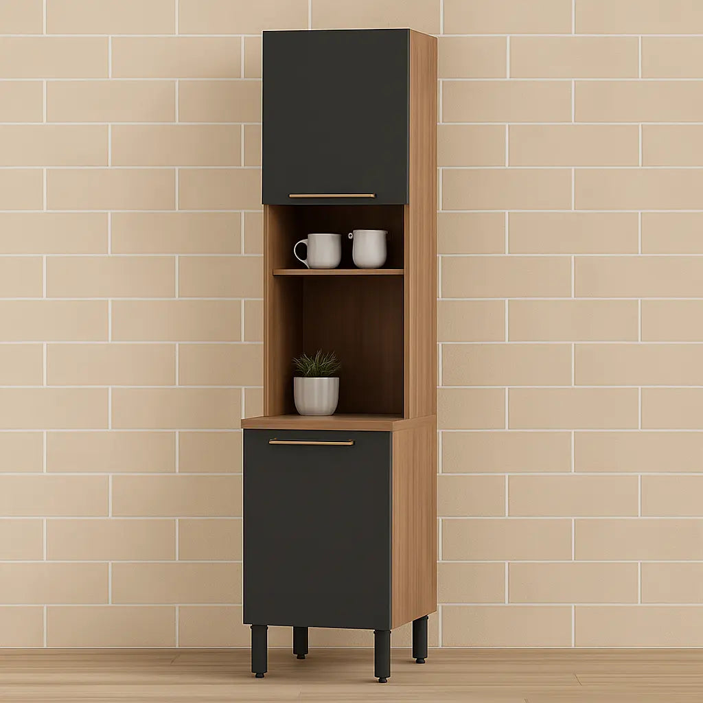 Kitchen 40cm Storage Unit Graphite-Oak