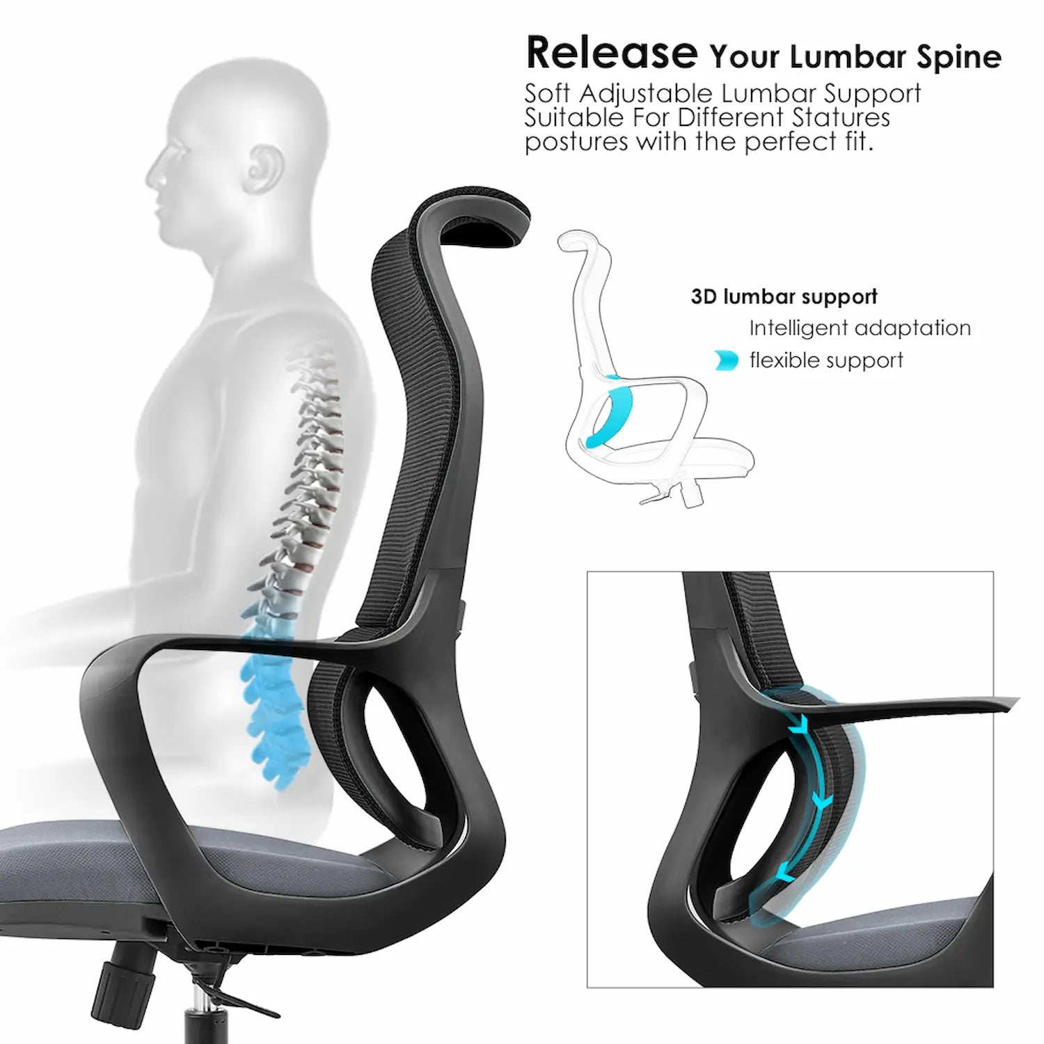 Lati High Back Office Chair - Click Furniture