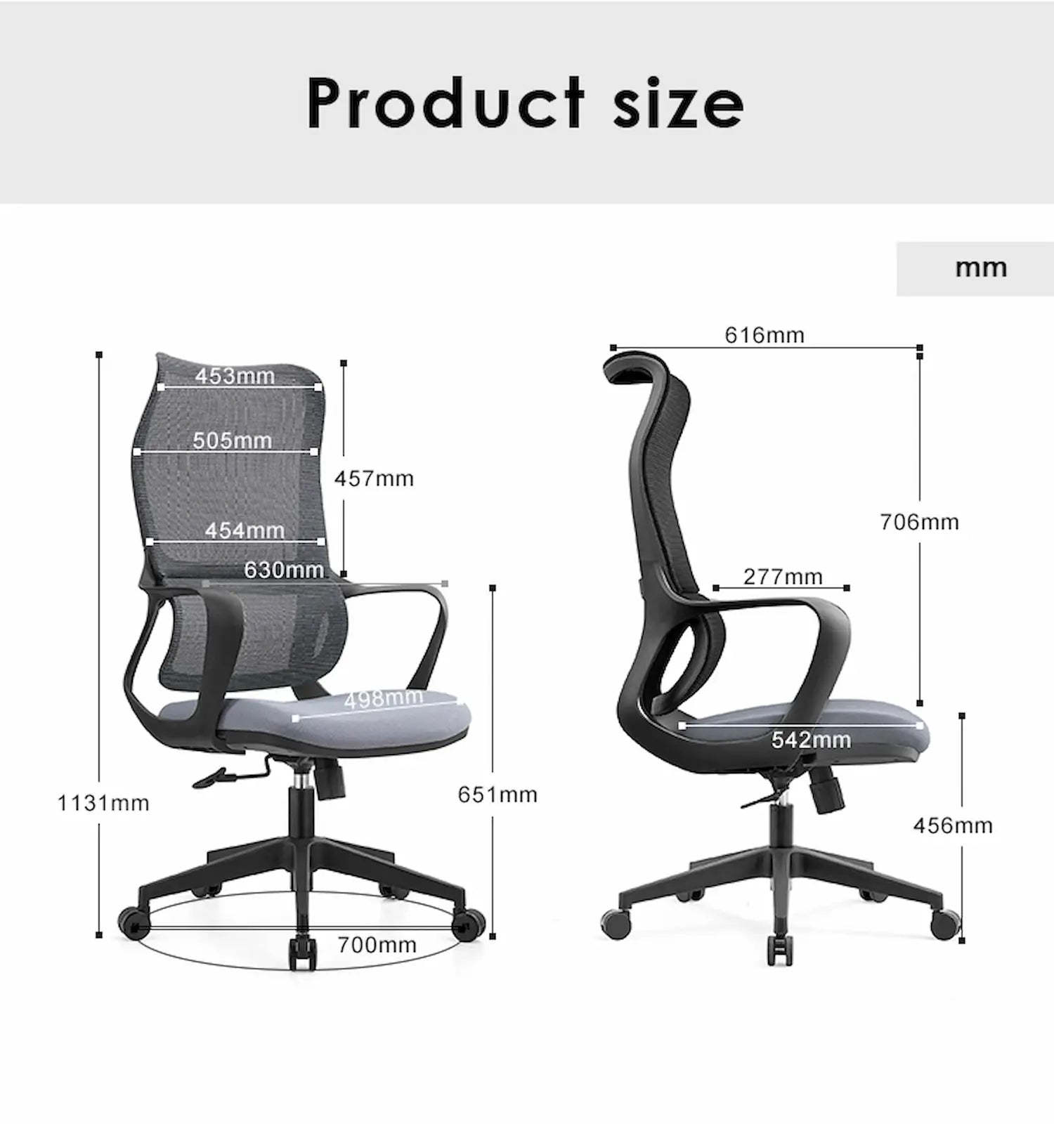 Lati High Back Office Chair - Click Furniture