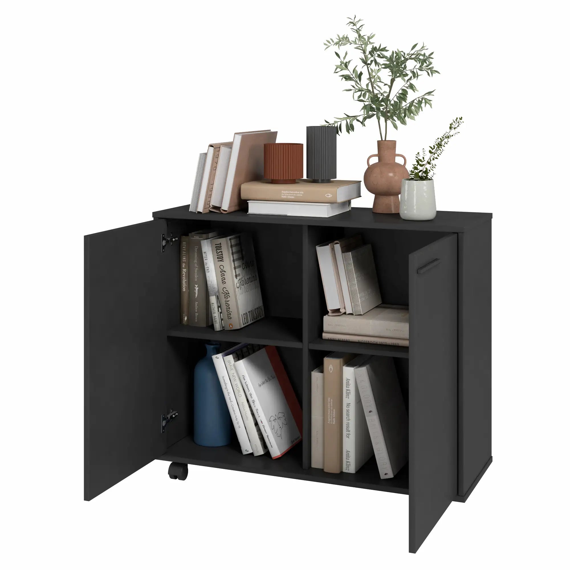 Lismore Black Mobile Utility Cabinet