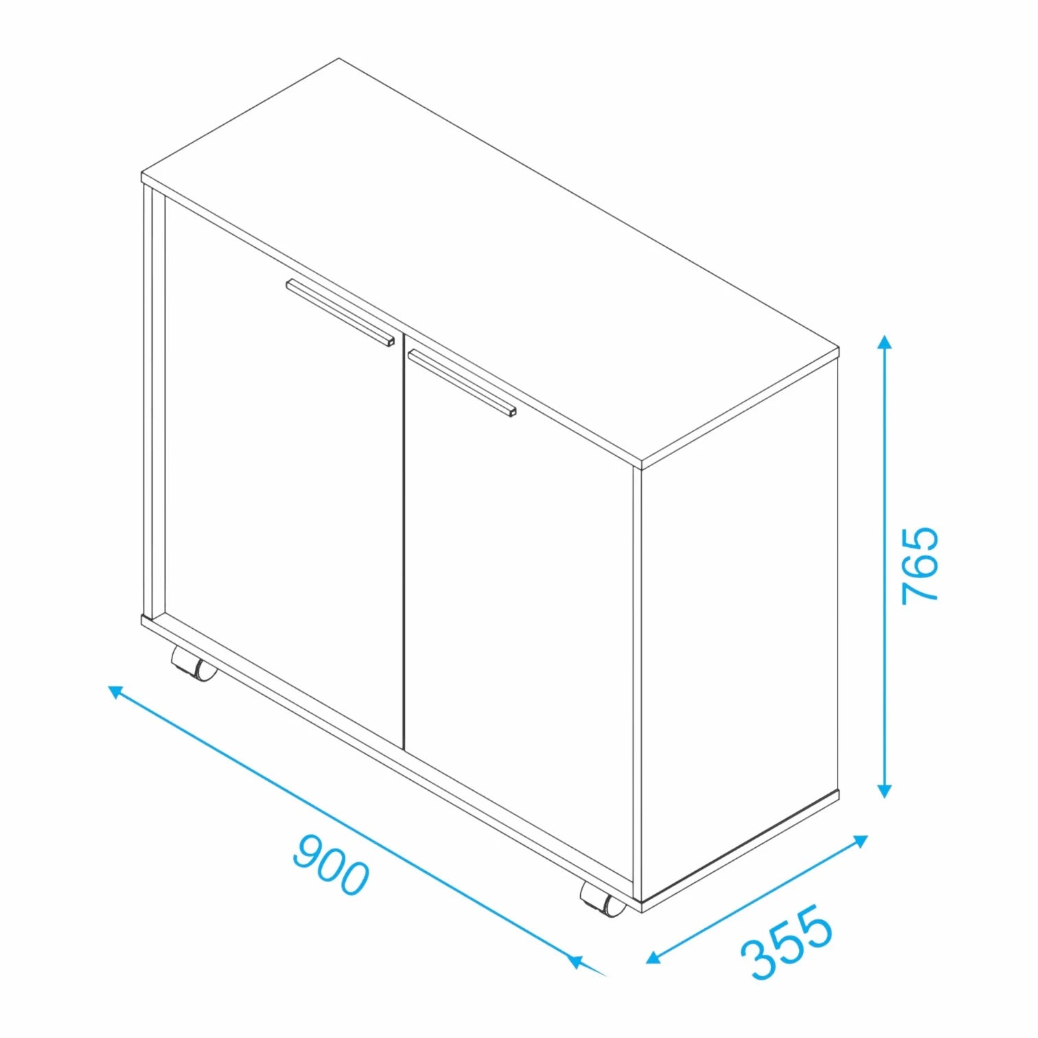 Lismore Black Mobile Utility Cabinet