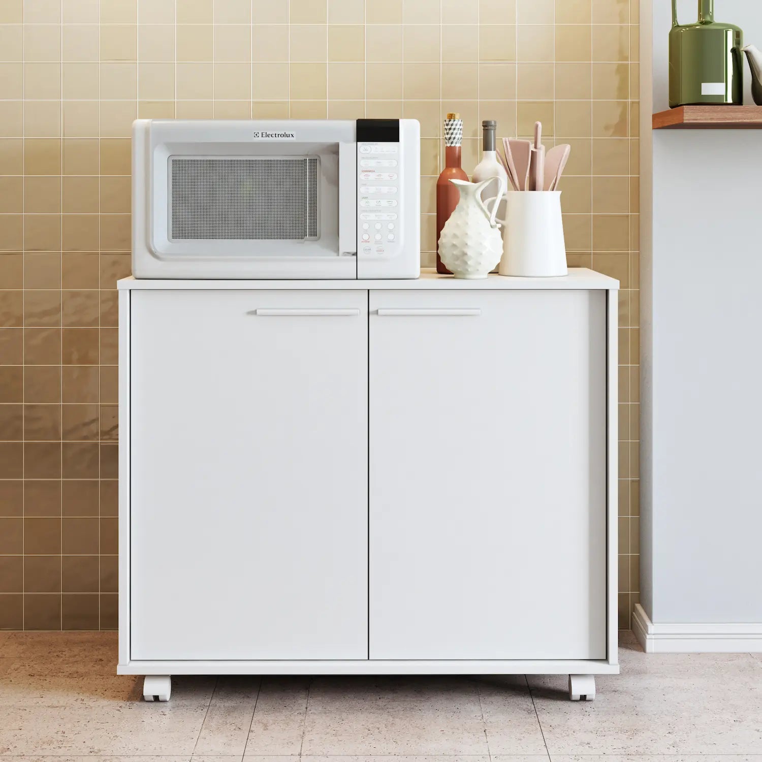 Lismore White Mobile Utility Cabinet