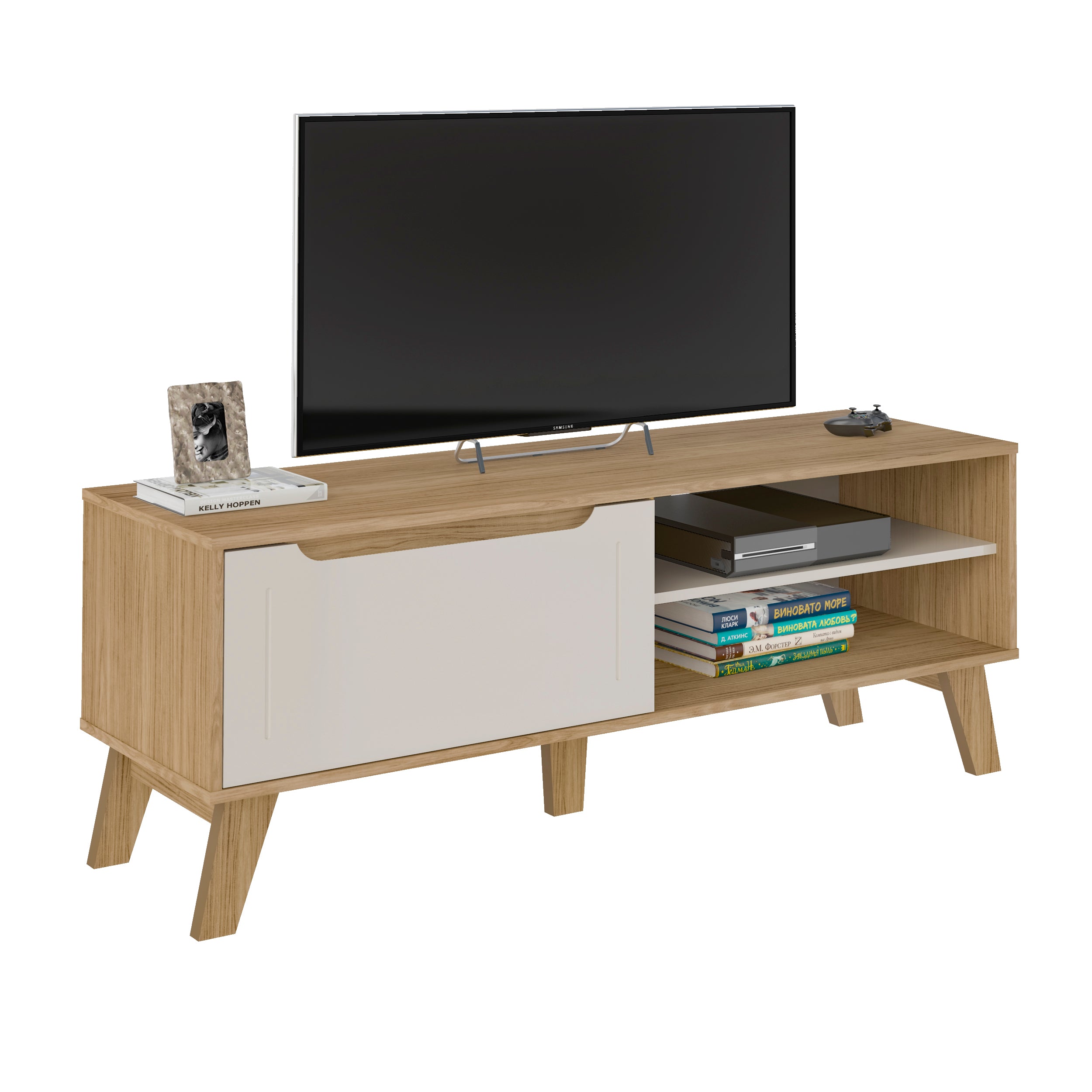 Lotus TV Stand Oak Off White - Click Furniture