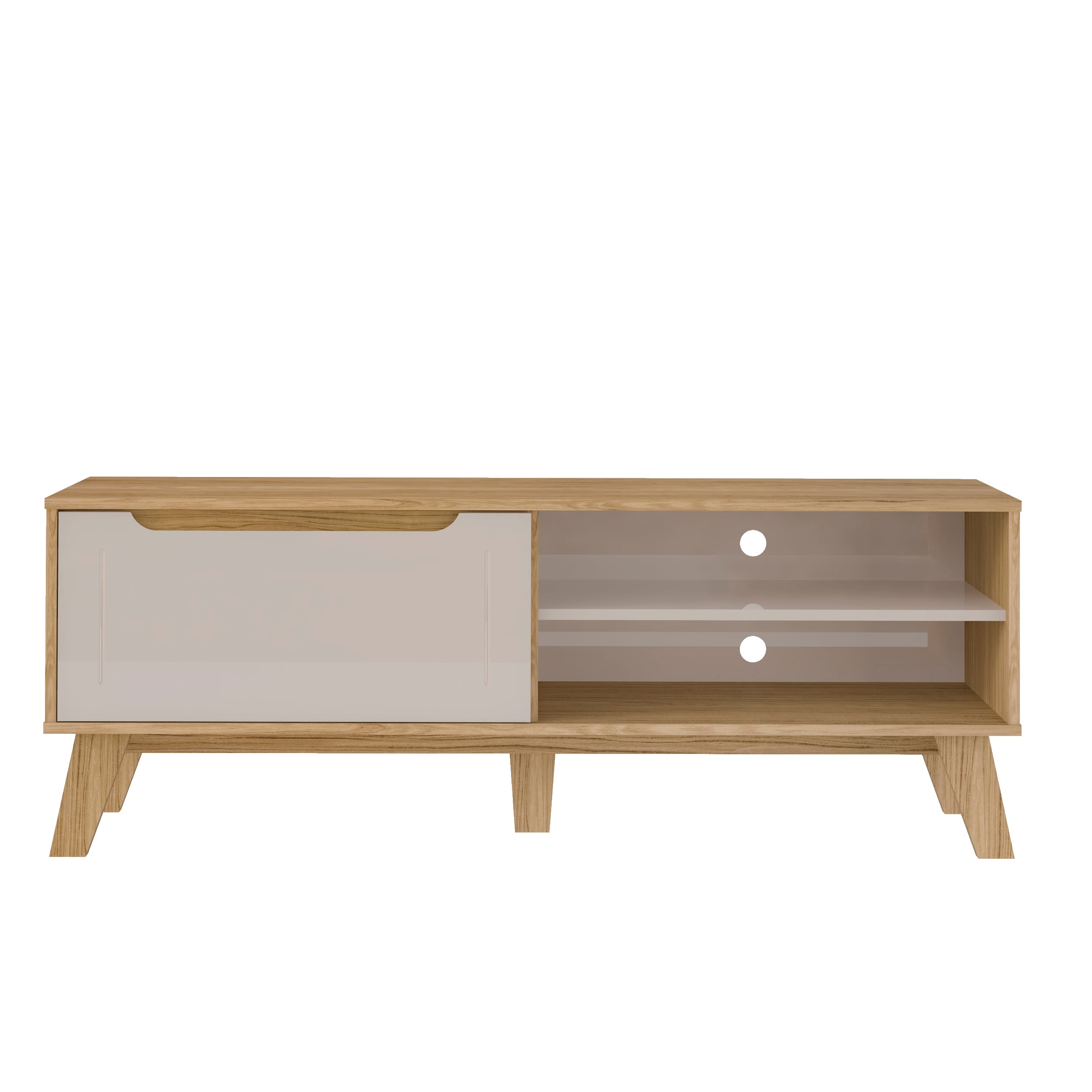 Lotus TV Stand Oak Off White - Click Furniture