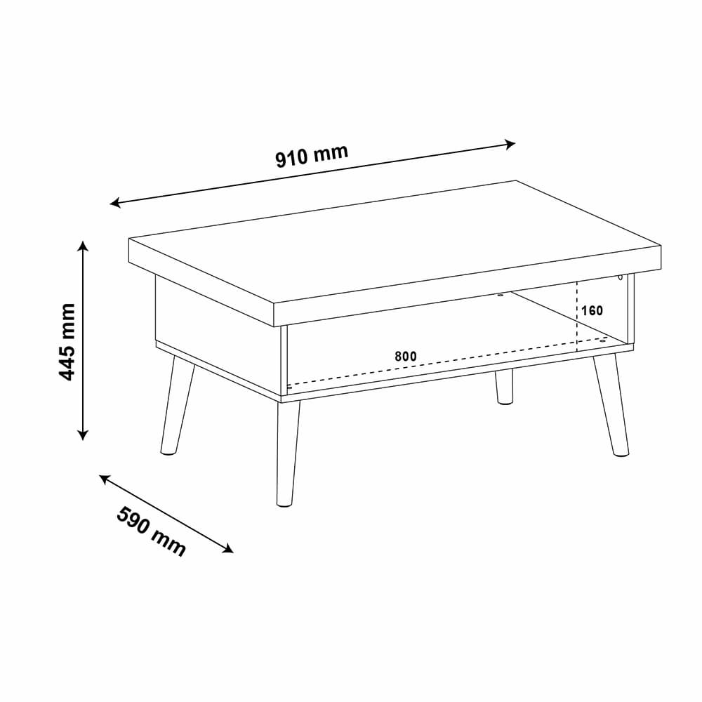 Lucca Coffee Table Pine - Click Furniture