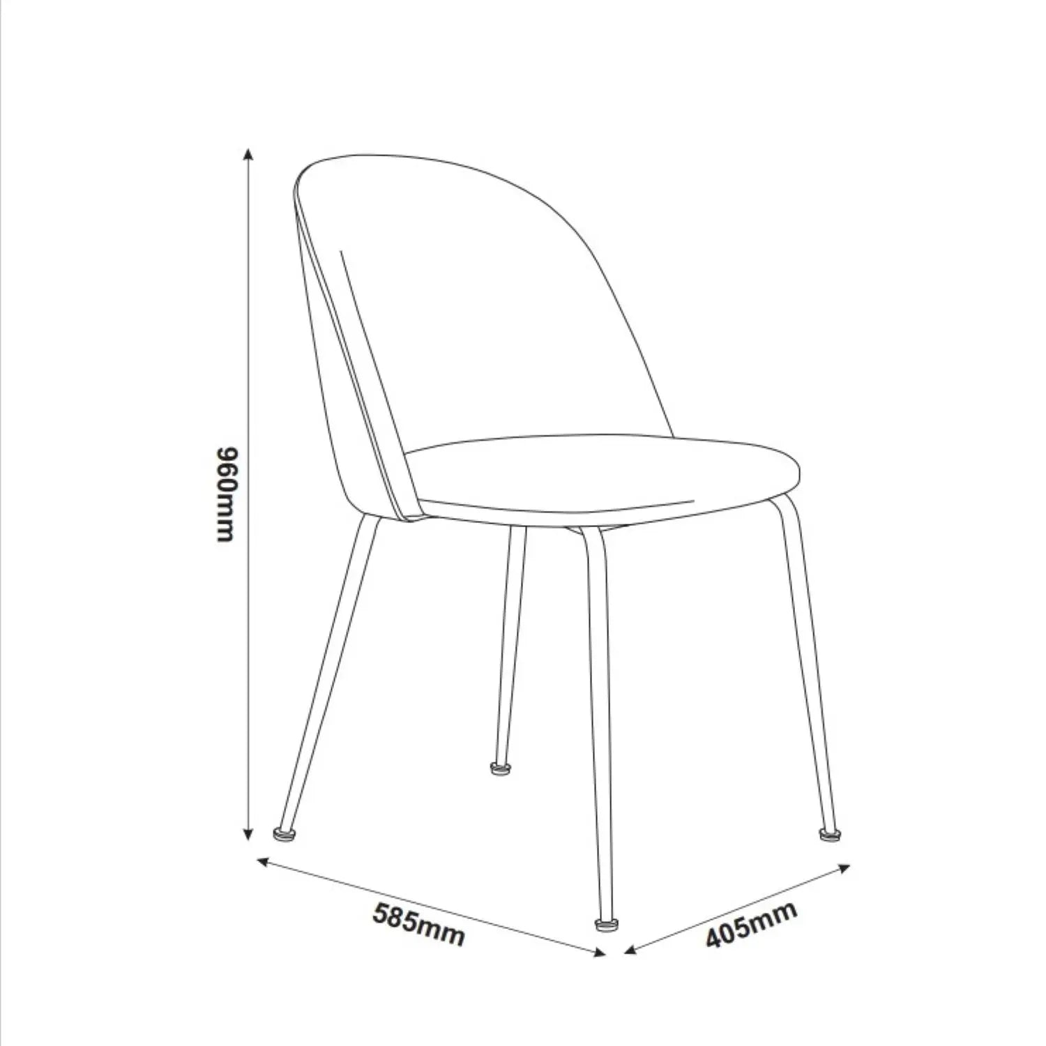 Lucy Grey Velvet Chair (Set of 4) - Click Furniture