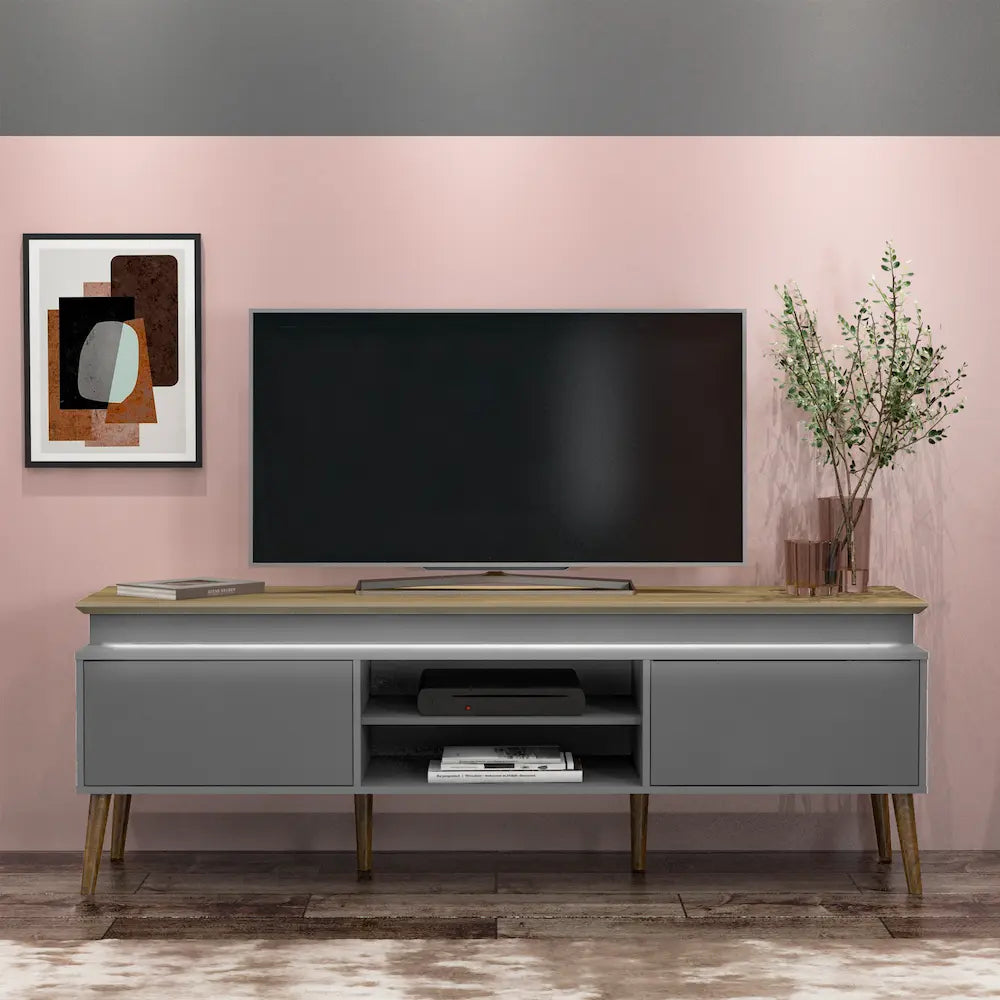 Lumina TV Stand Oak Graphite - Click Furniture