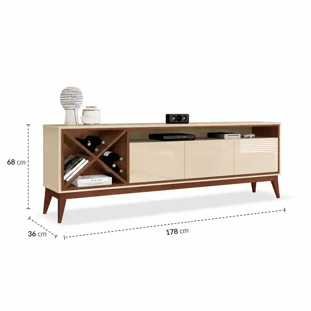 Merlot Off White-Naturale TV Stand