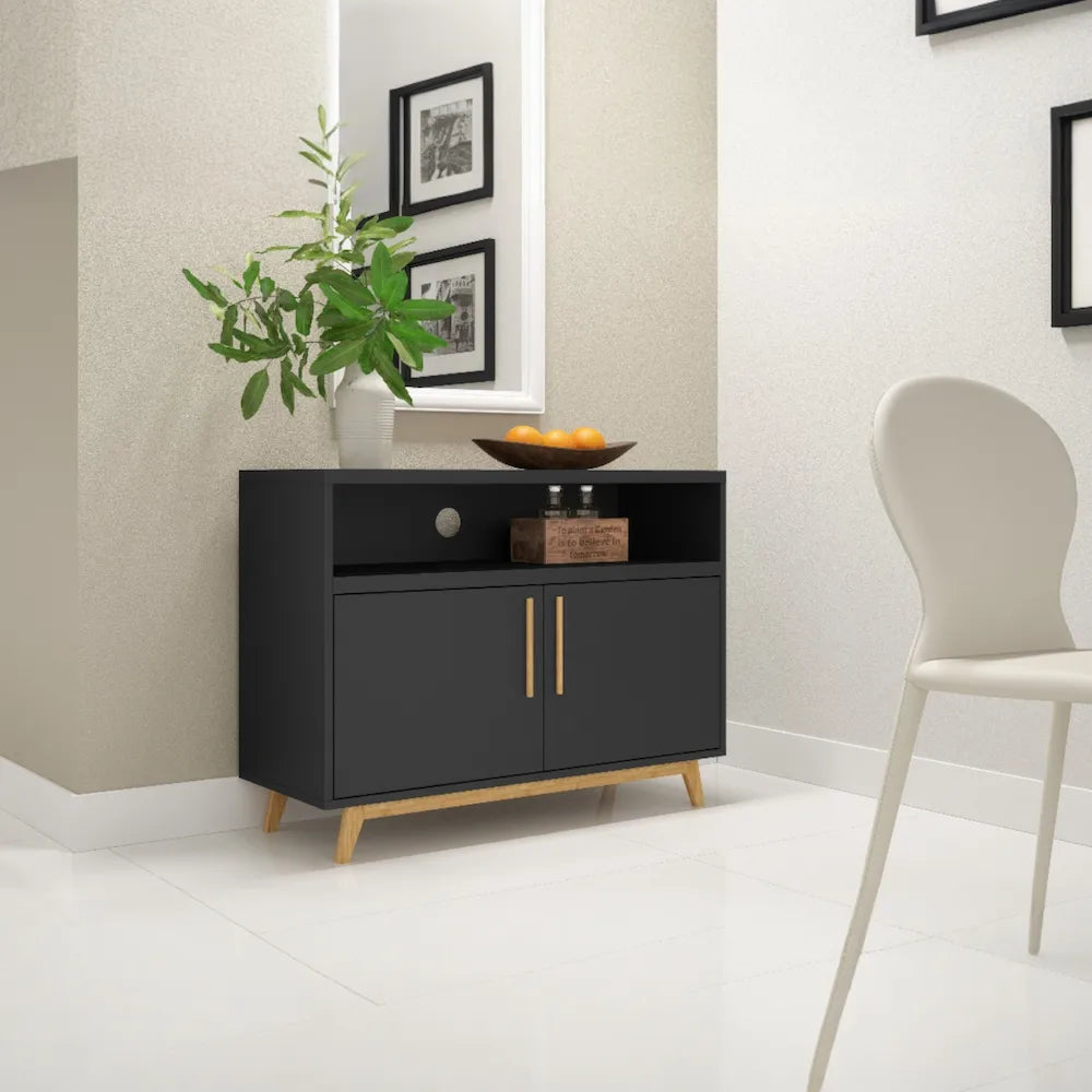 Multi-Room Black Storage Cabinet