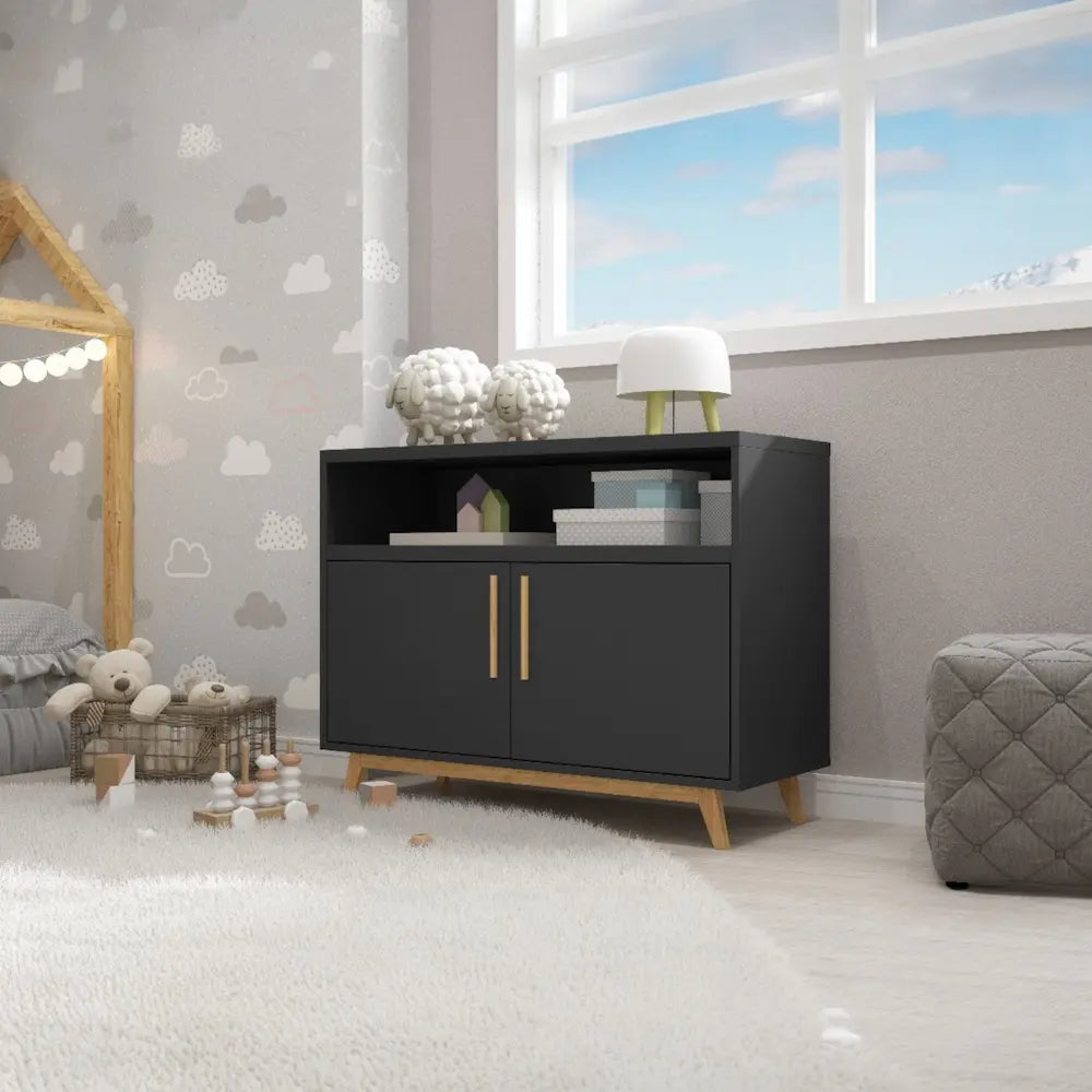 Multi-Room Black Storage Cabinet