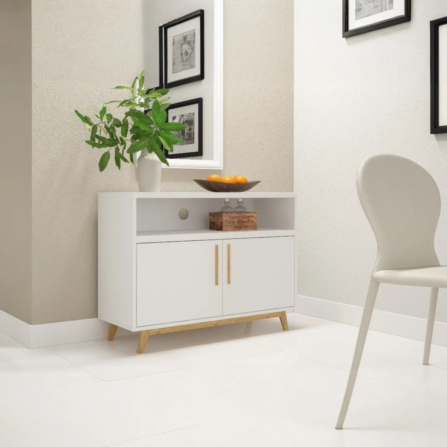 Multi-Room White Storage Cabinet