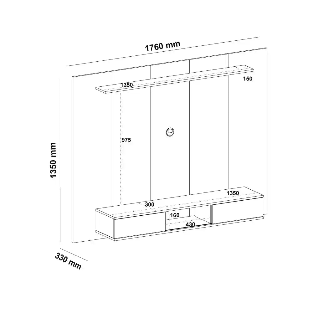 Nevada TV Panel Oak-Off White