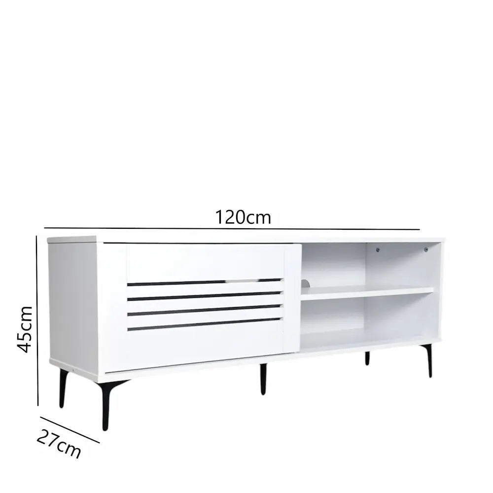 Olinda TV Stand White 120cm - Click Furniture