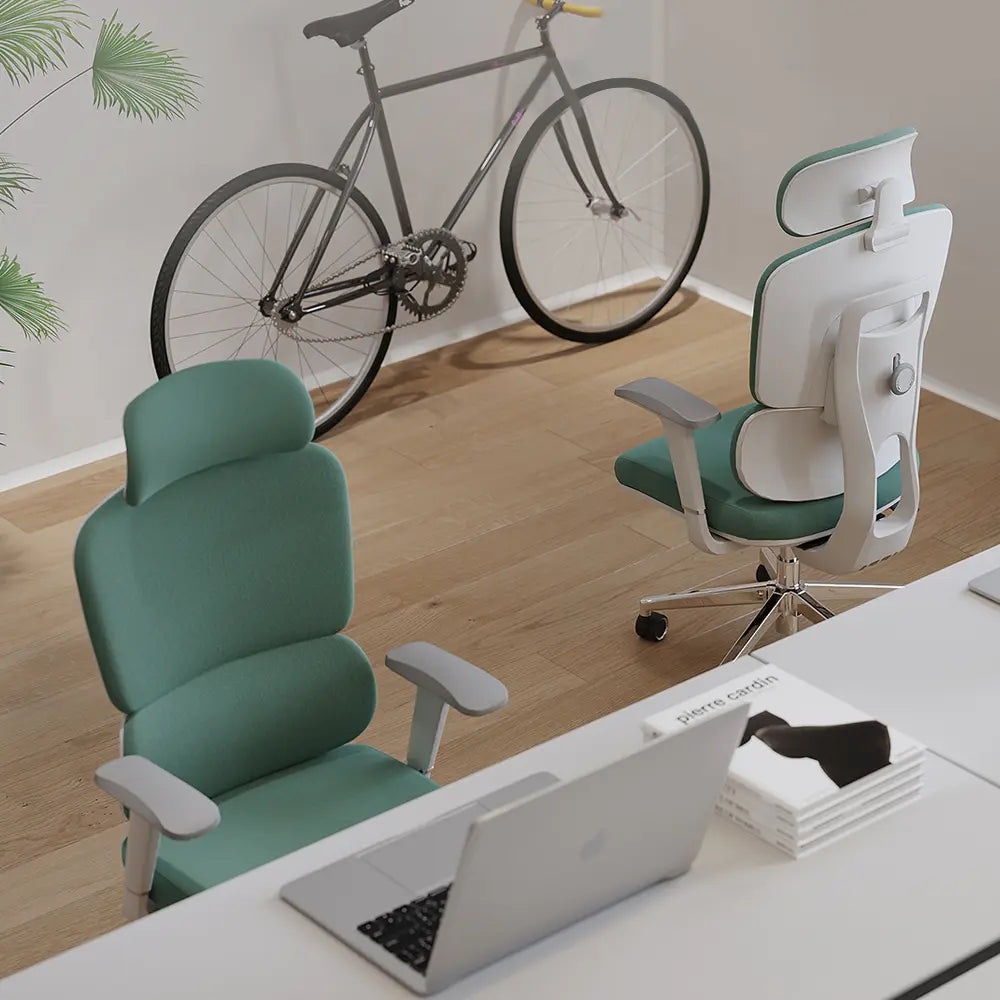 Robbin High Back Ergonomic Office Chair - Green - Click Furniture