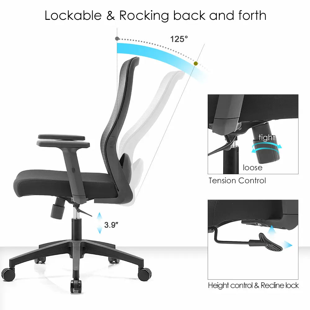 Sammy Mid Back Office Chair - Click Furniture