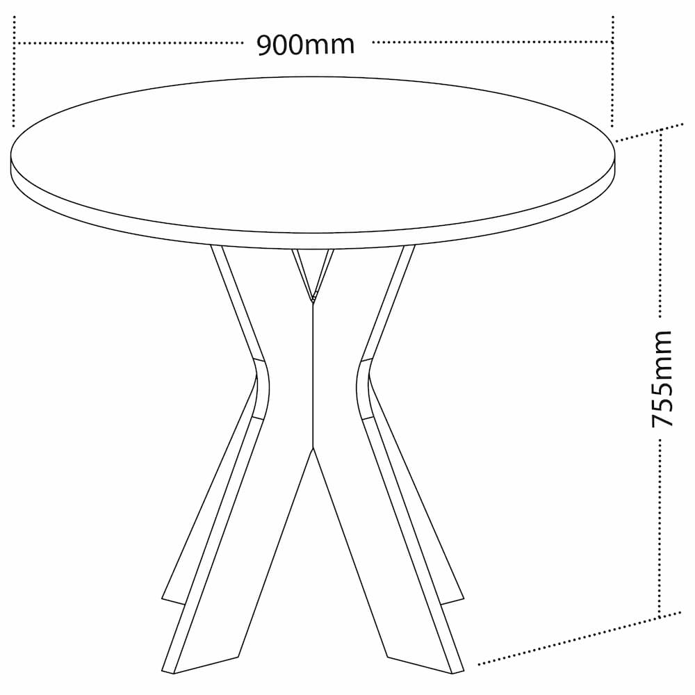 Sun Round Table Black - Click Furniture