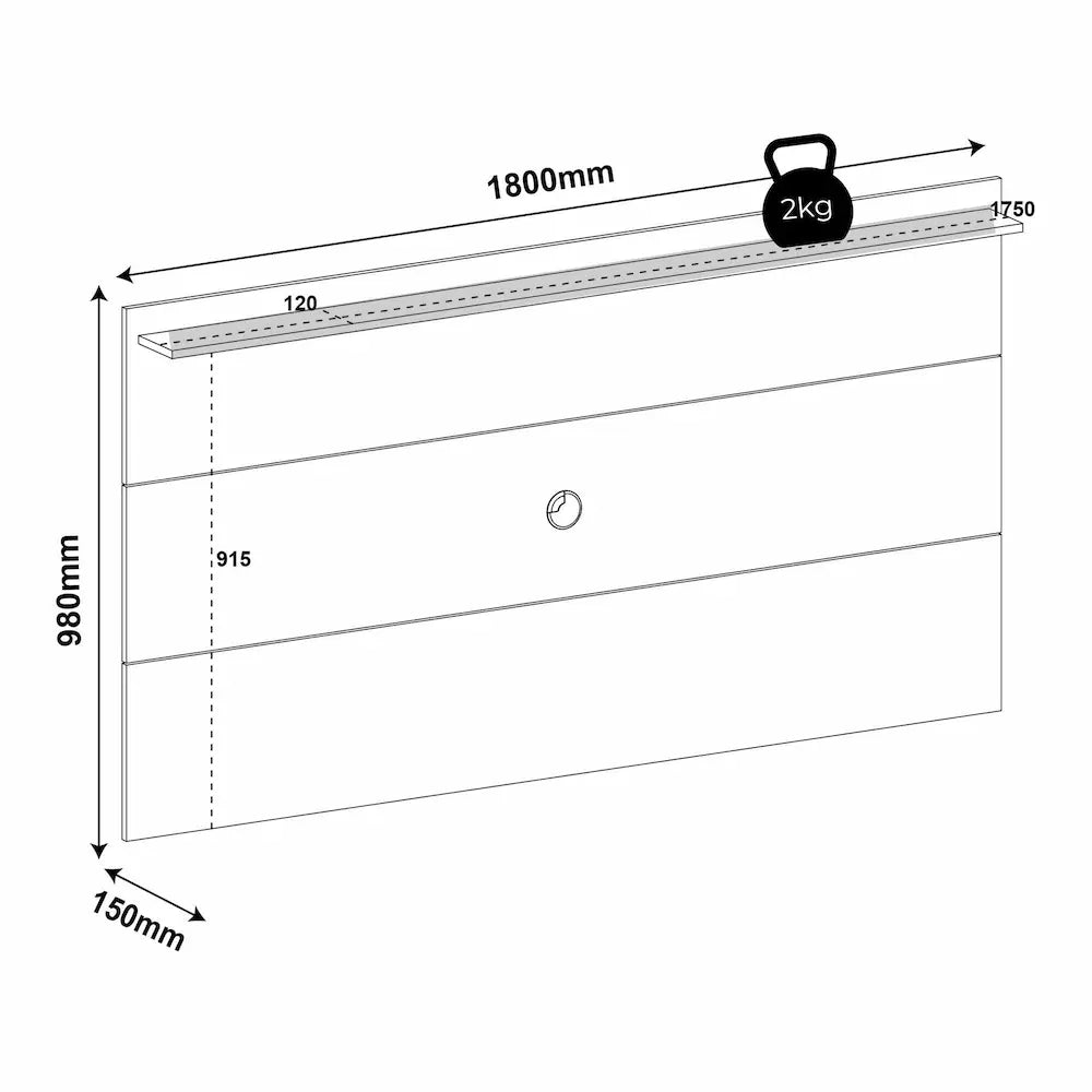 TV Panel Slim Pine - Click Furniture
