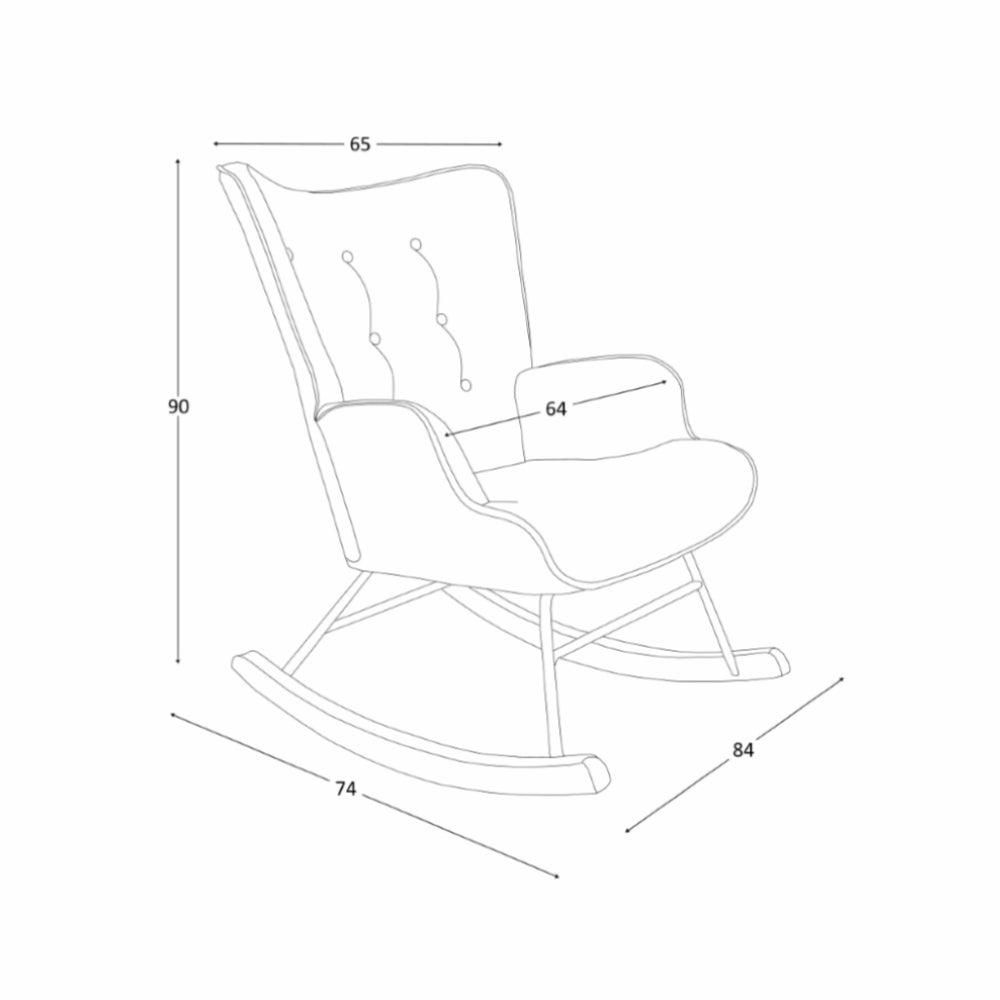 Alysah Rocking Chair Navy Blue - Click Furniture