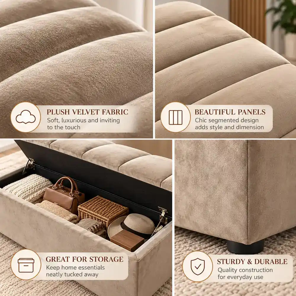 Beth Storage Ottoman Beige